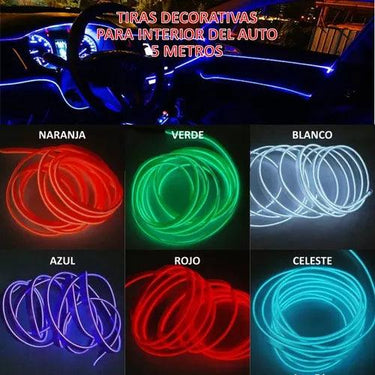 Tira Led Interior Para Auto 5m Varios Colores - Tienda Universo